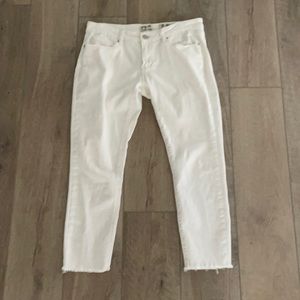 Juniors white jeans. Size 13 frayed bottoms.